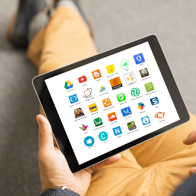 Interacting with digital learning apps and resources
